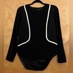 Rag & Bone Black Satin Tuxedo Blouse XS